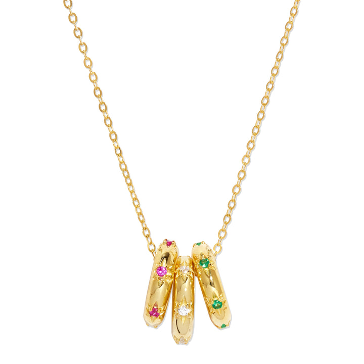 Stackable Starburst Birthstone Eternity Charm Necklace