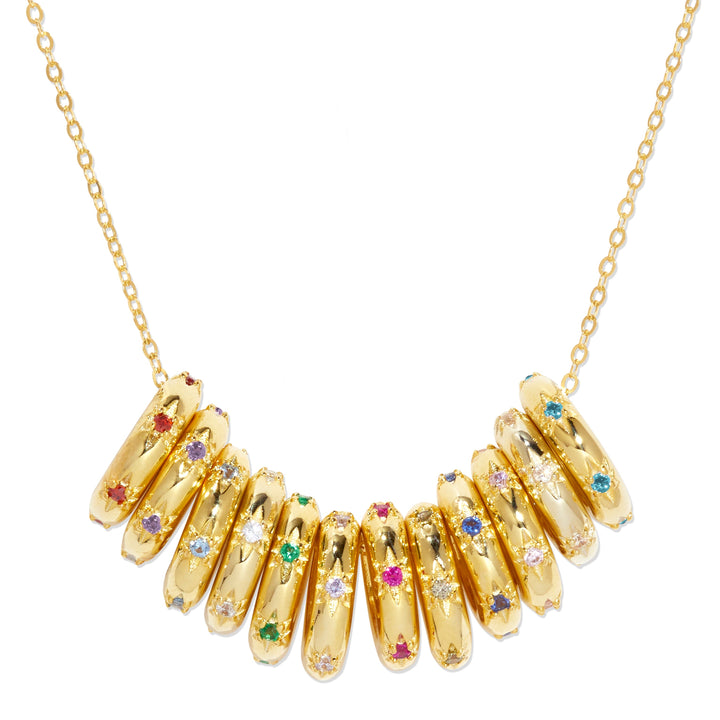 Stackable Starburst Birthstone Eternity Charm Necklace