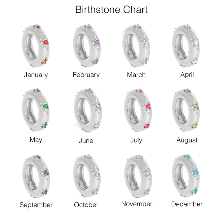 Stackable Starburst Birthstone Eternity Charm Necklace