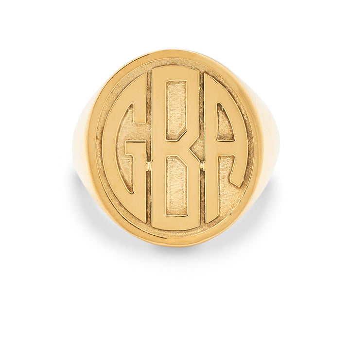 Block Monogram Signet Ring