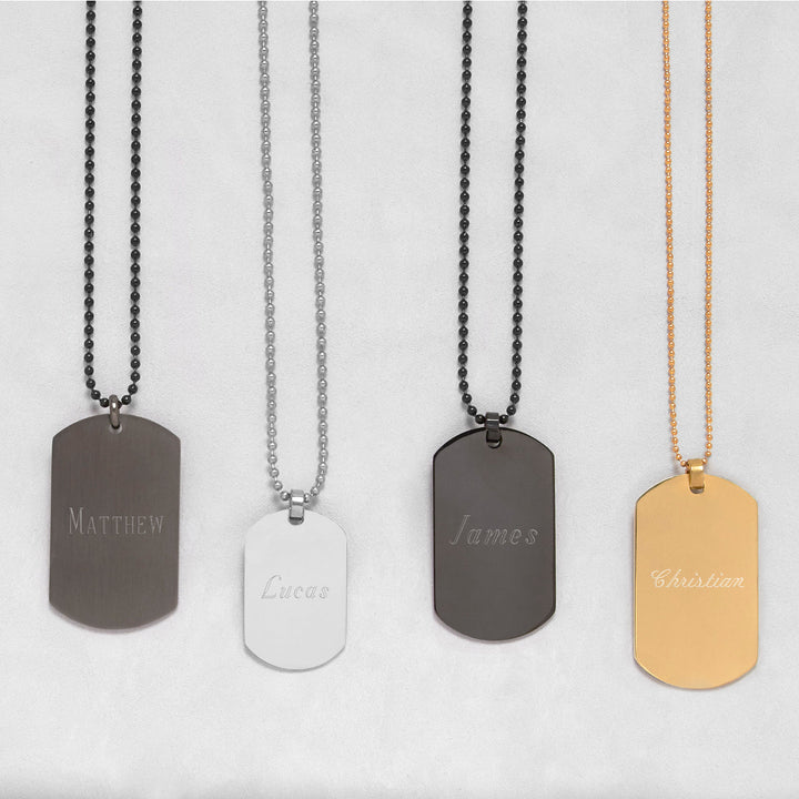 Engravable Small Stainless Steel Dog Tag Pendant
