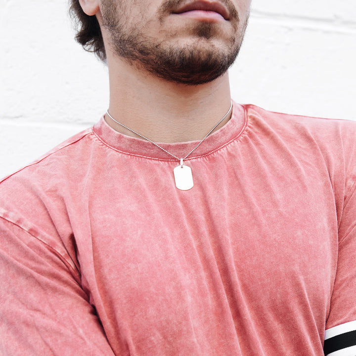 Engravable Small Stainless Steel Dog Tag Pendant