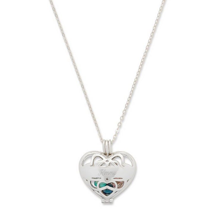 Engravable 4mm Round Birthstone Heart Locket