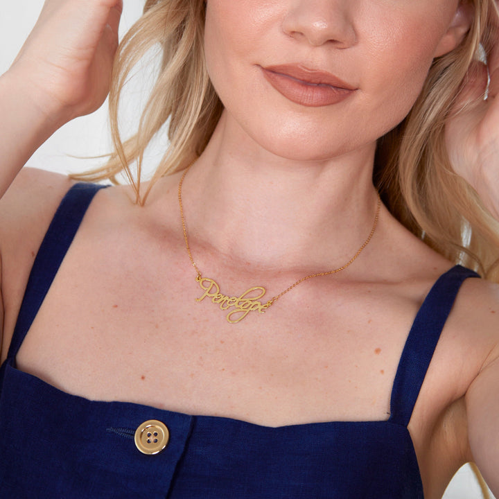 Custom Fancy Script Custom Name Necklace