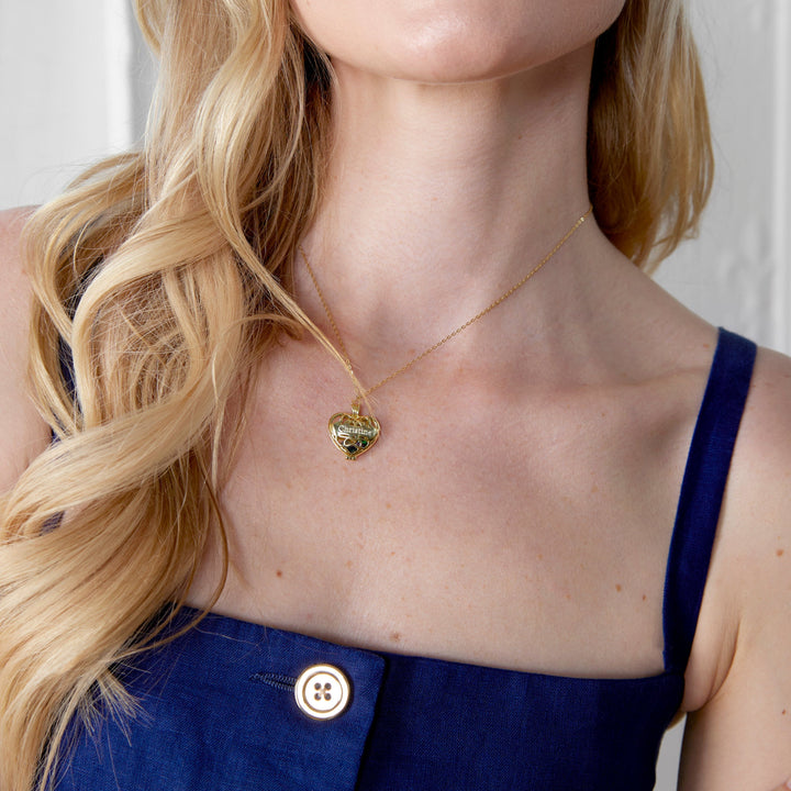 Engravable 4mm Round Birthstone Heart Locket