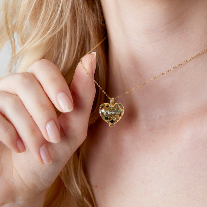 Engravable 4mm Round Birthstone Heart Locket