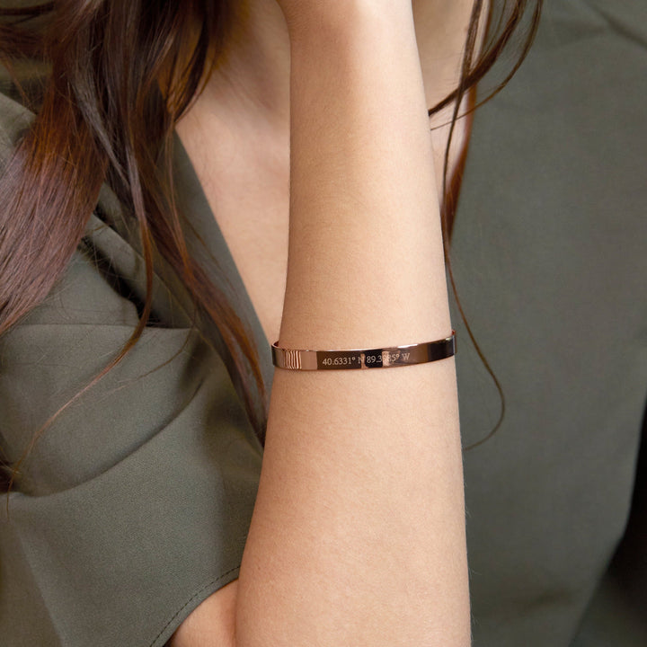 Custom Coordinate Cuff Bracelet