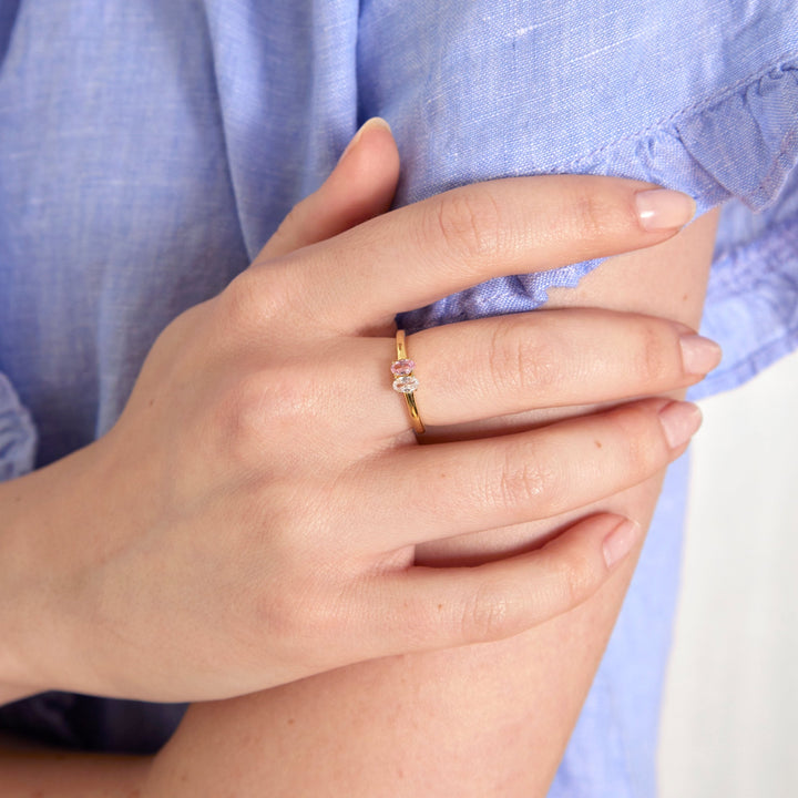 Custom Petite Oval Birthstone Ring