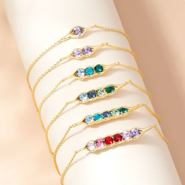 Custom Birthstone Pea in a Pod Bracelet