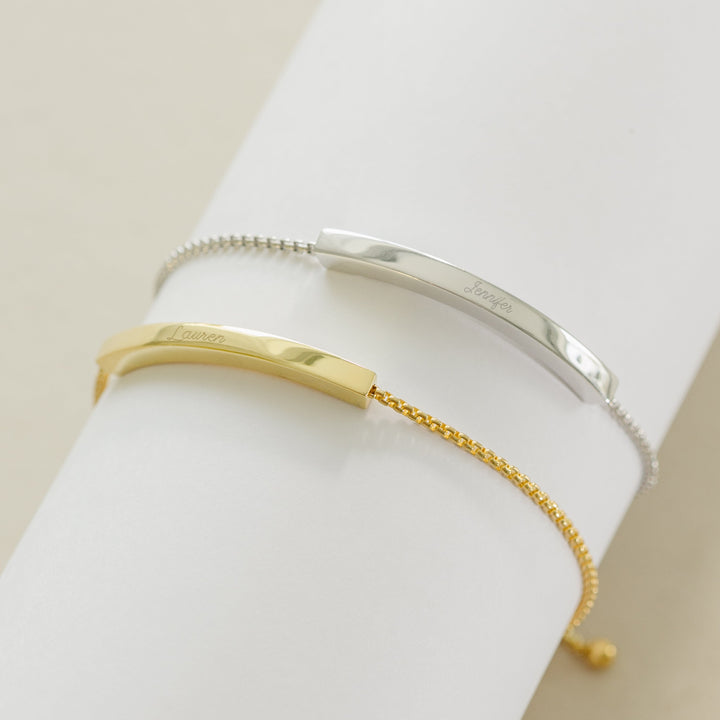 Engravable Name Bar Bolo Bracelet