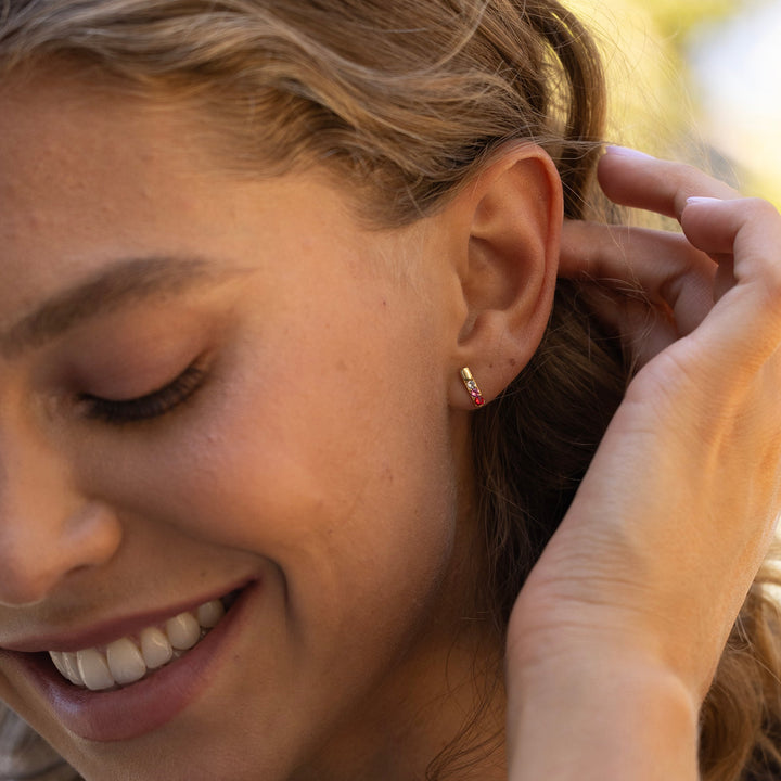 Custom Bar Birthstone Earrings