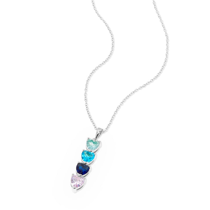 Custom Heart Drop Birthstone Necklace