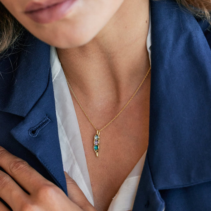 Custom Birthstone Pea in a Pod Necklace