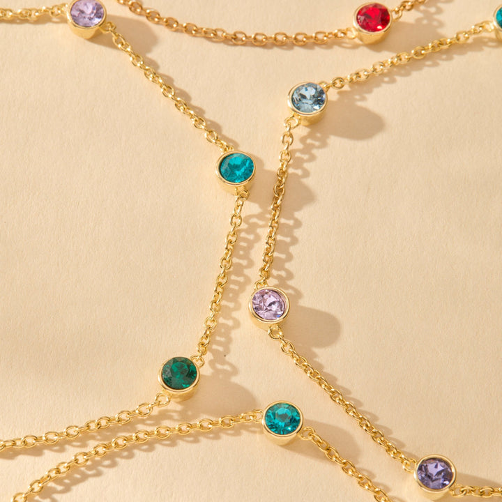 Custom Floating Bezel Set Birthstone Bracelet