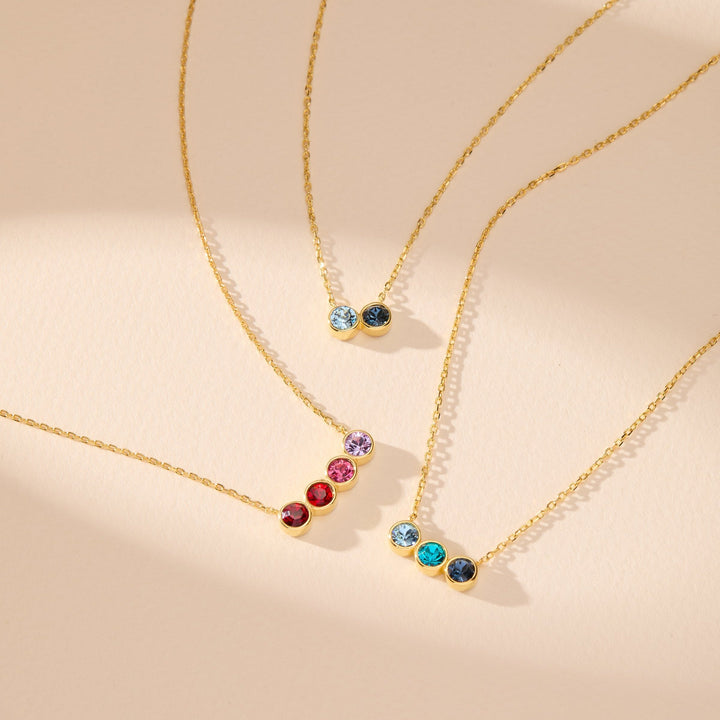 Custom Birthstone Bezel Set Necklace
