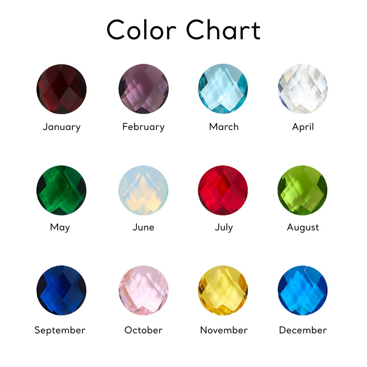 Custom Multi Hand Stamped Mini Round Initial Birthstone Necklace