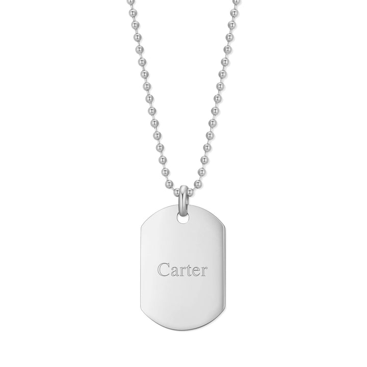 Engravable Small Stainless Steel Dog Tag Pendant