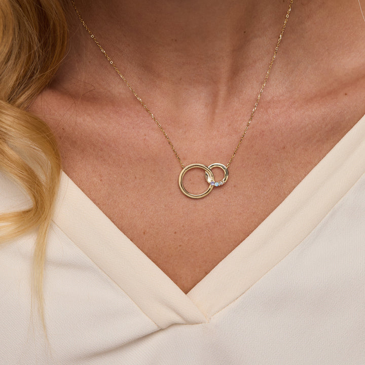 Custom Interlocking Circle Eternity Birthstone Necklace