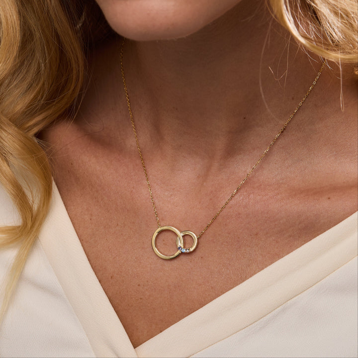Custom Interlocking Circle Eternity Birthstone Necklace