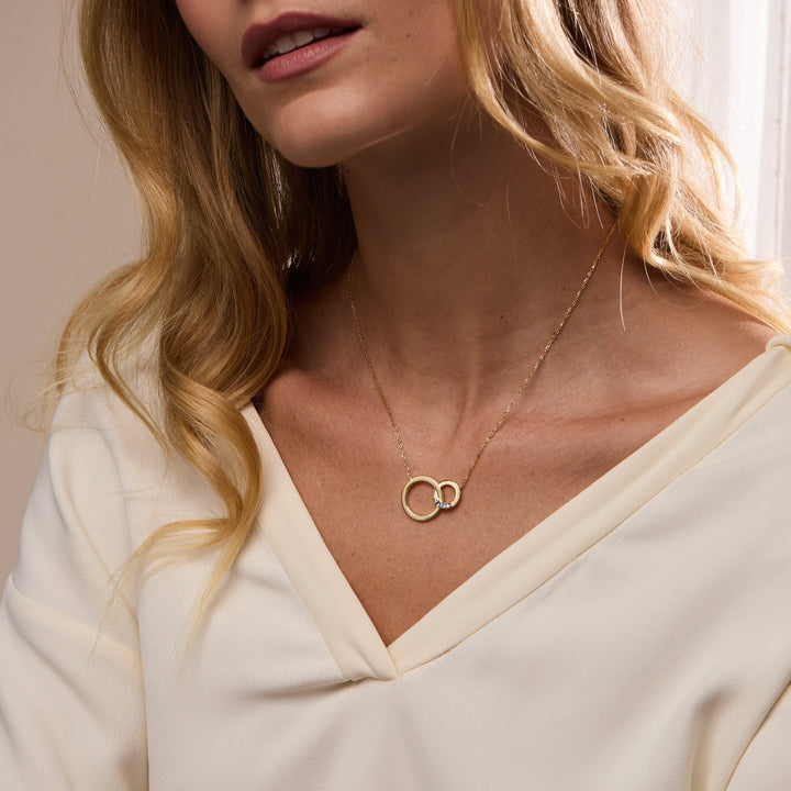 Custom Interlocking Circle Eternity Birthstone Necklace