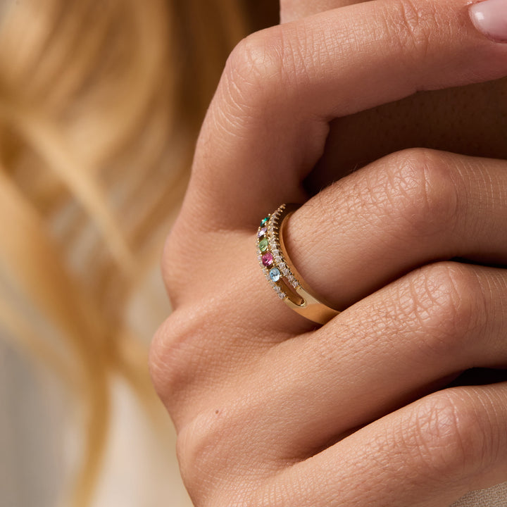 Custom Birthstone CZ Ring