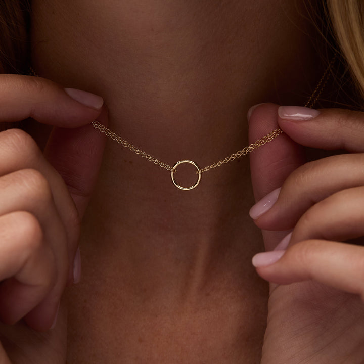 Double Strand  Circle Choker Necklace