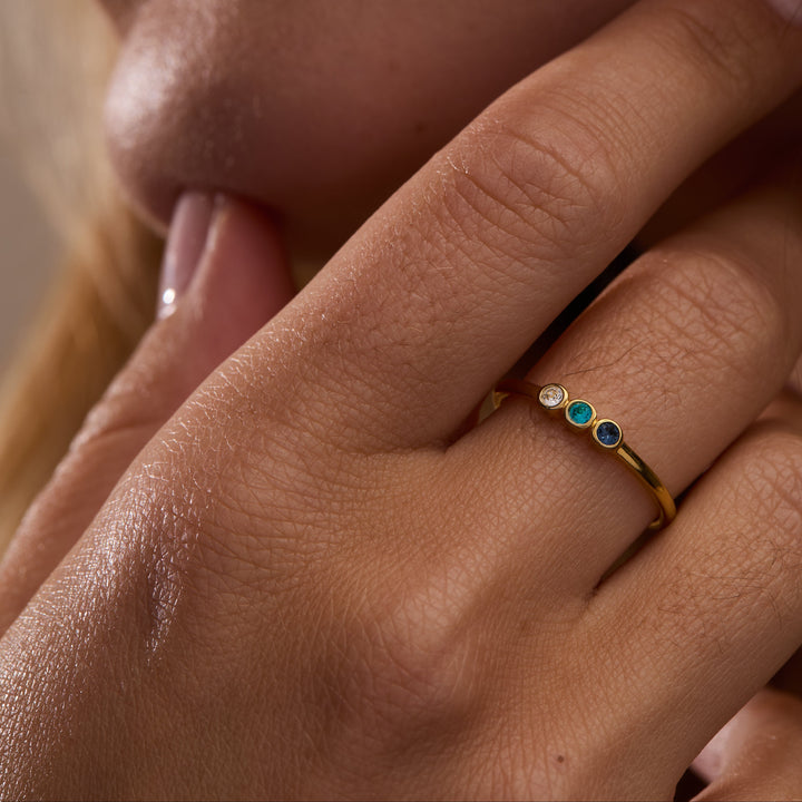 Custom Bezel Set Birthstone Ring