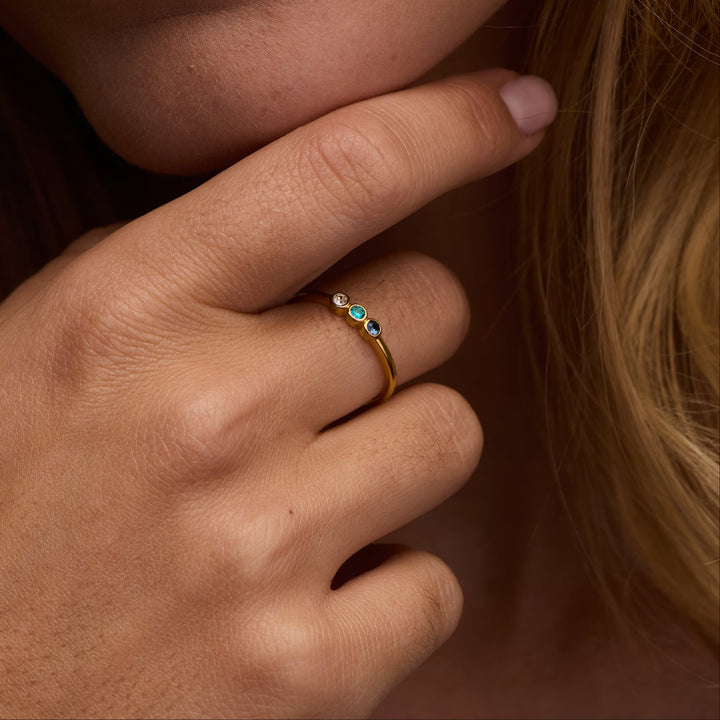 Custom Bezel Set Birthstone Ring