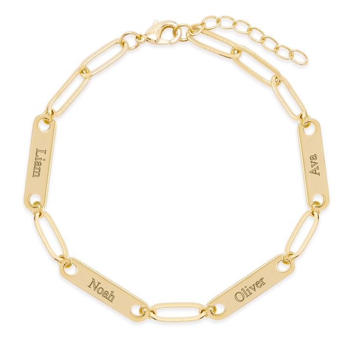 Engravable Paperclip Chain Name Bar Bracelet