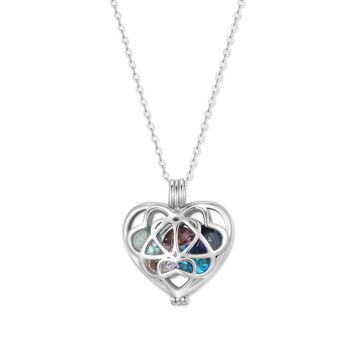 Custom Interlocking Hearts Round Birthstone Locket