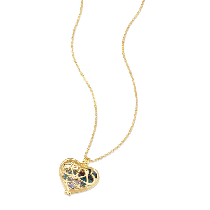 Custom Interlocking Hearts Round Birthstone Locket