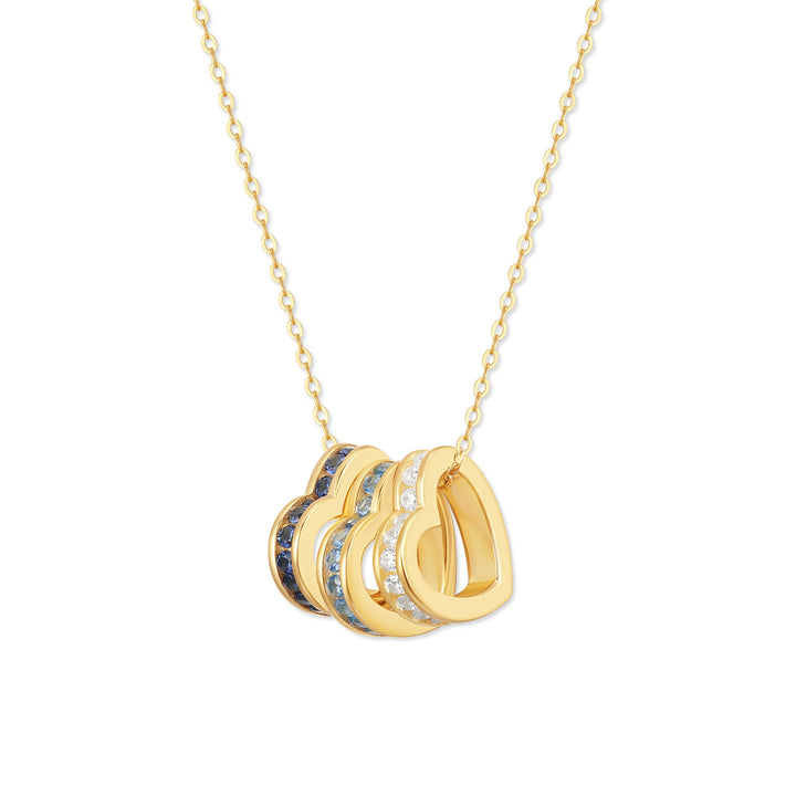 Stackable Birthstone Eternity Heart Charm Necklace