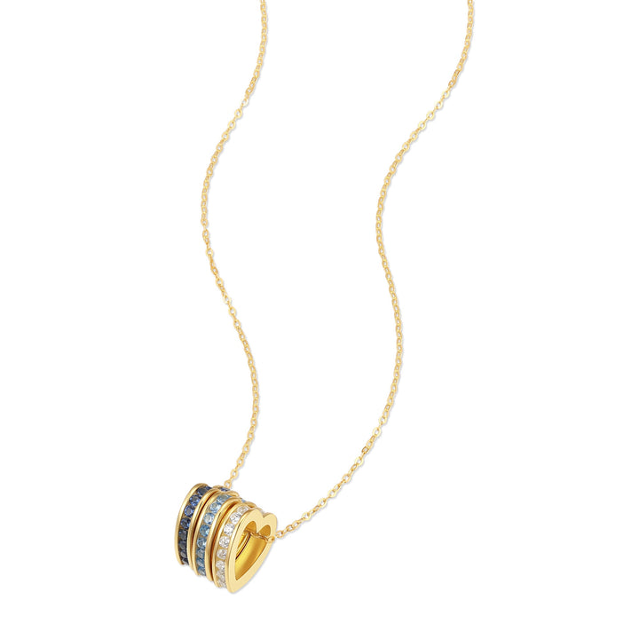 Stackable Birthstone Eternity Heart Charm Necklace