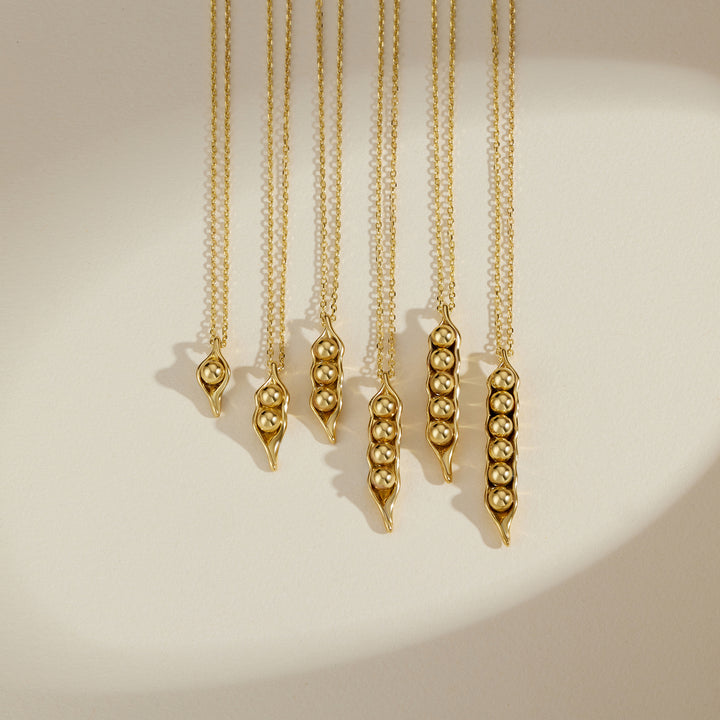 Six Peas in a Pod Gold Necklace