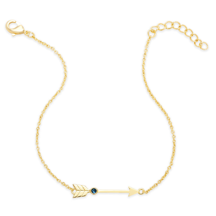 Custom Gold Birthstone Arrow Bracelet