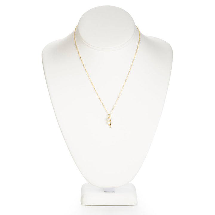 Gold Plated Two Peas in a Pod Pearl Necklace