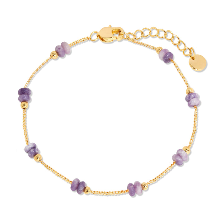 Gold Beaded Birthstone Bracelet