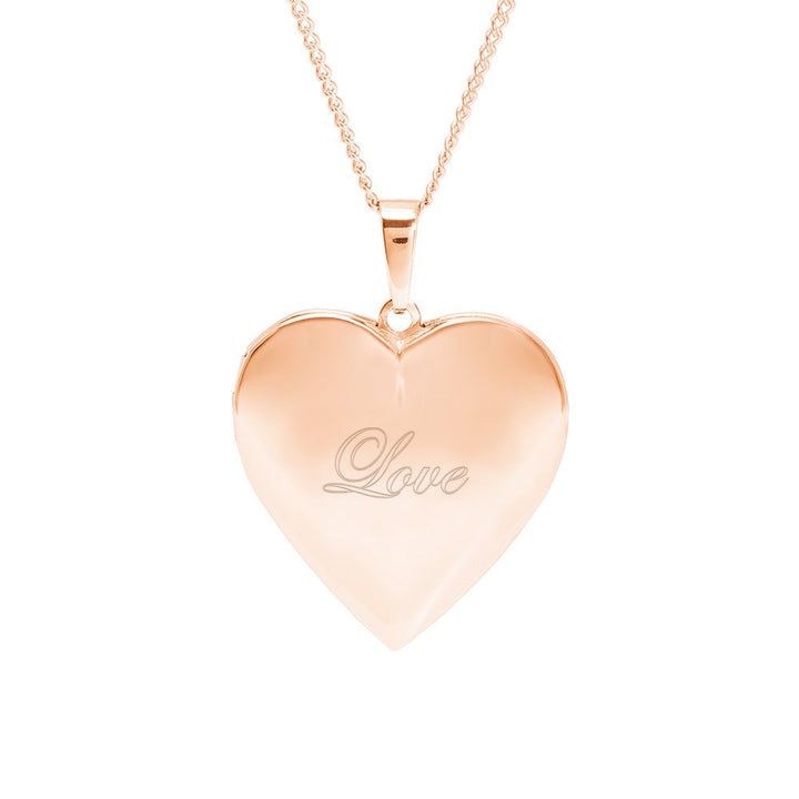 Rose Gold Polished Heart Photo Locket
