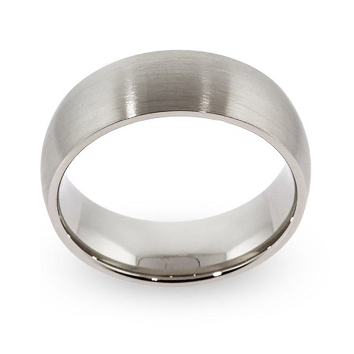 Engravable Brushed Stainless Steel Wedding Band