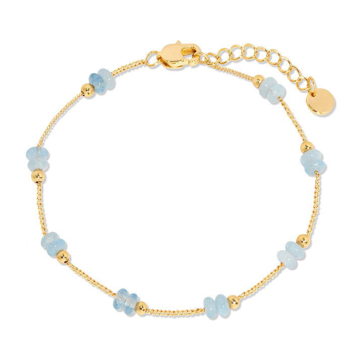 March Gold Beaded Birthstone Bracelet