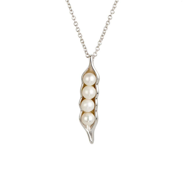 Four Peas in a Pod Sterling Silver Pearl Necklace