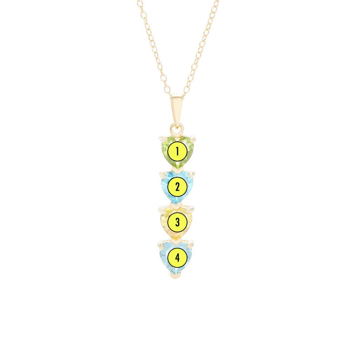 Custom Heart Drop Birthstone Necklace