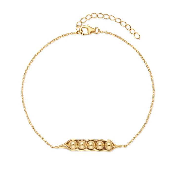 Five Peas in a Pod Gold Bracelet