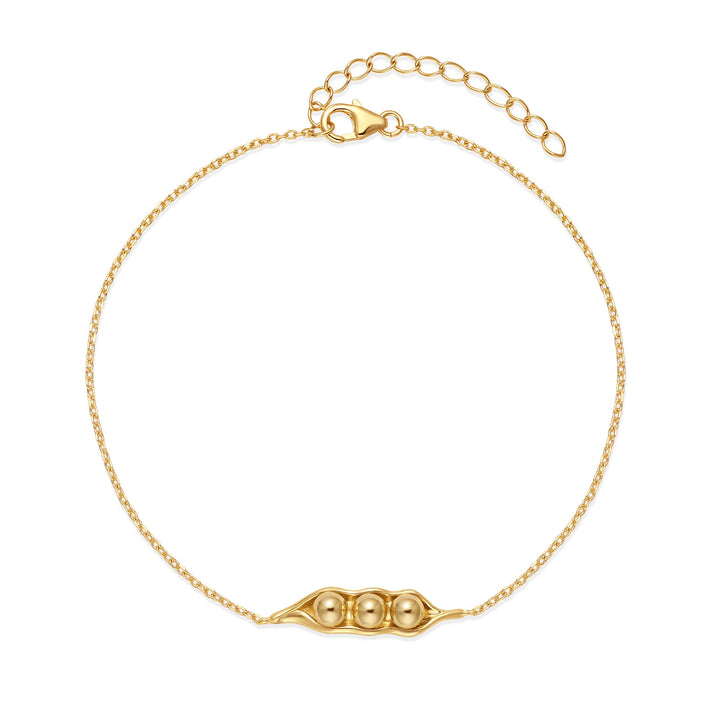 Three Peas in a Pod Gold Bracelet