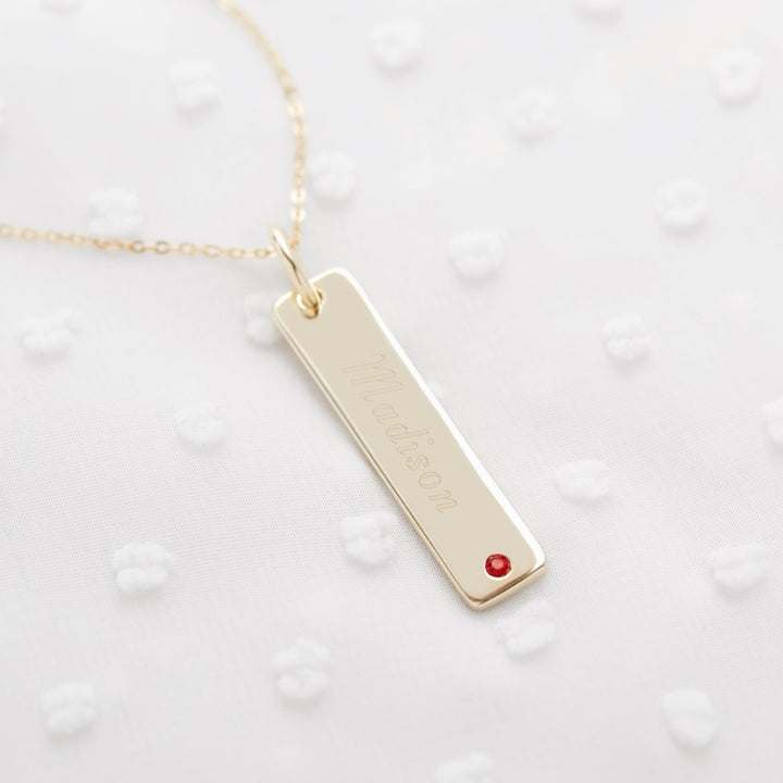 Custom Close To The Heart Birthstone Tag Pendant