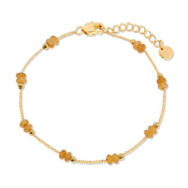 Gold Beaded Birthstone Bracelet