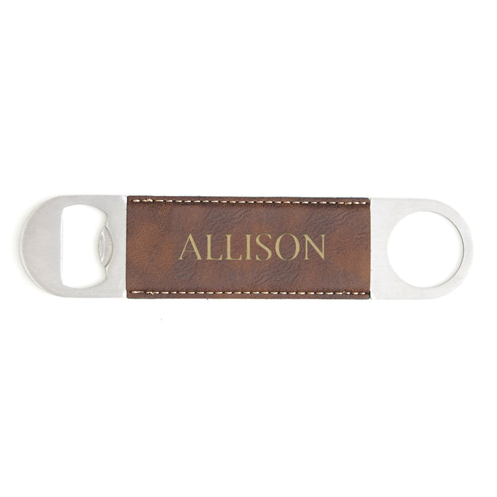 Brown Leatherette Name Opener