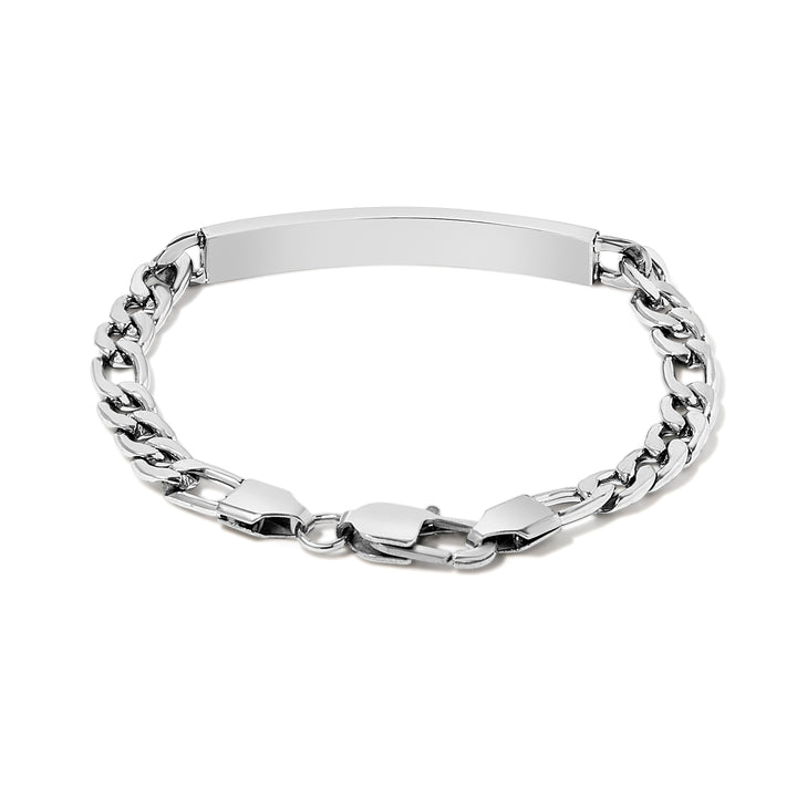 Slim Figaro Link Stainless Steel ID Bracelet