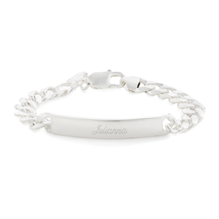 Ladies Sterling Silver Curb Link ID Bracelet