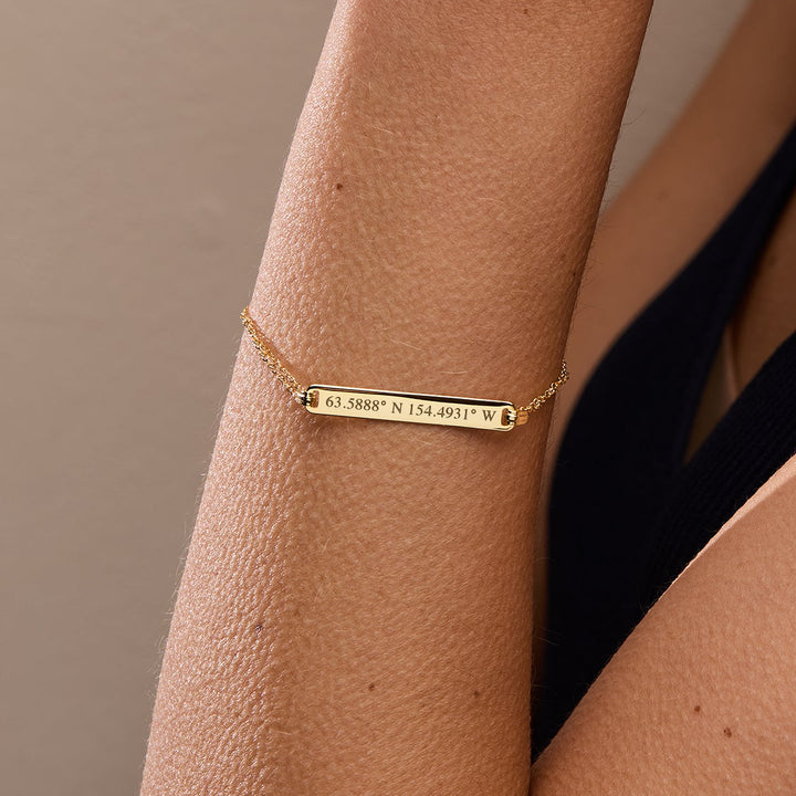 Custom Coordinate Name Bar Bracelet